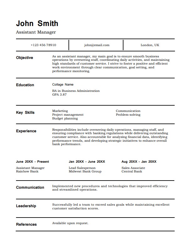 Simple CV Template